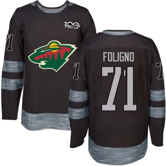 Men's Nick Foligno Minnesota Wild 1917-2017 100th Anniversary Jersey - Black Authentic