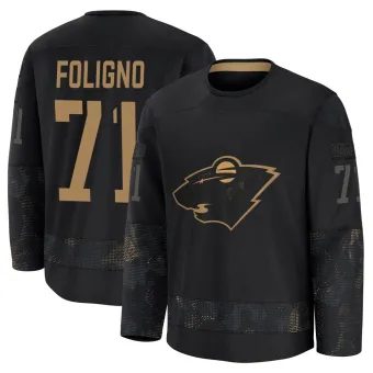 Men's Nick Foligno Minnesota Wild 2024 Military Appreciation Practice Jersey - Black Premium