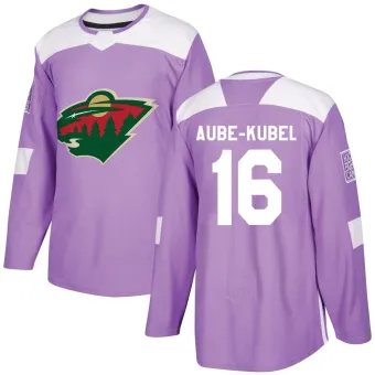 Men's Nicolas Aube-Kubel Minnesota Wild Fights Cancer Practice Jersey - Purple Authentic