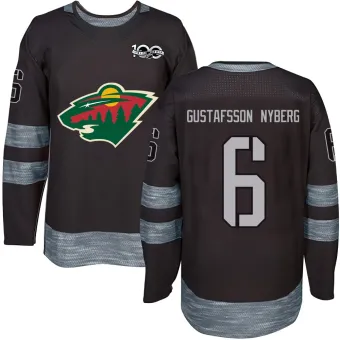 Men's Viking Gustafsson Nyberg Minnesota Wild 1917-2017 100th Anniversary Jersey - Black Authentic