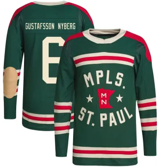 Men's Viking Gustafsson Nyberg Minnesota Wild 2022 Winter Classic Player Jersey - Green Authentic