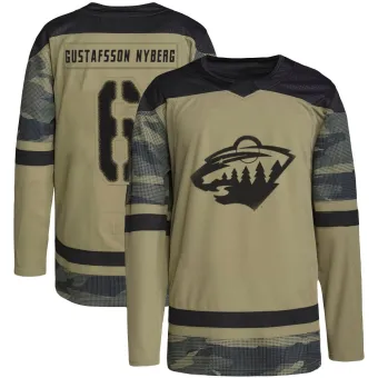 Men's Viking Gustafsson Nyberg Minnesota Wild Military Appreciation Practice Jersey - Camo Authentic