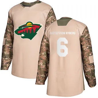 Men's Viking Gustafsson Nyberg Minnesota Wild Veterans Day Practice Jersey - Camo Authentic
